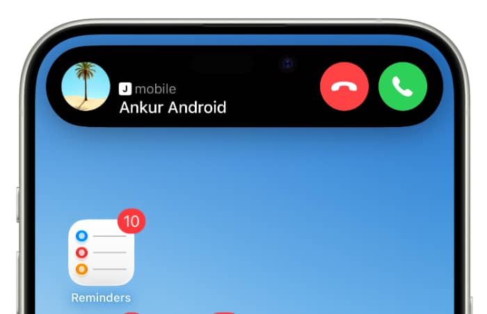 Call in Dynamic Island on iPhone
