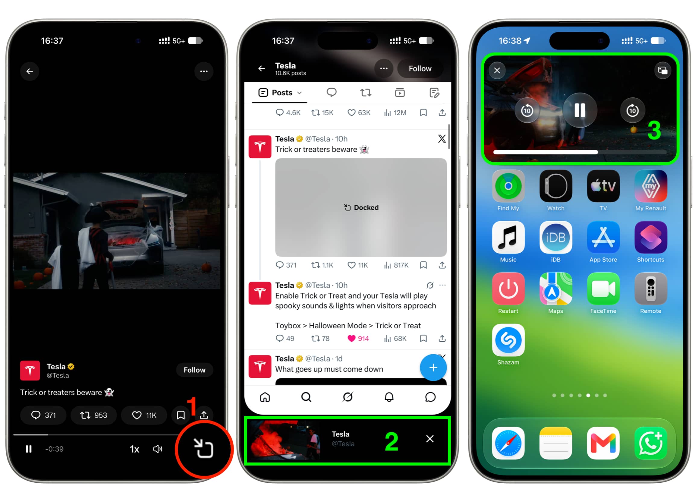 Playing X app video in Picture in Picture background on iPhone